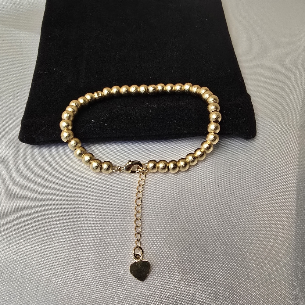 🏷NEW‎ Matte 18K Gold-plated Beaded Bracelet